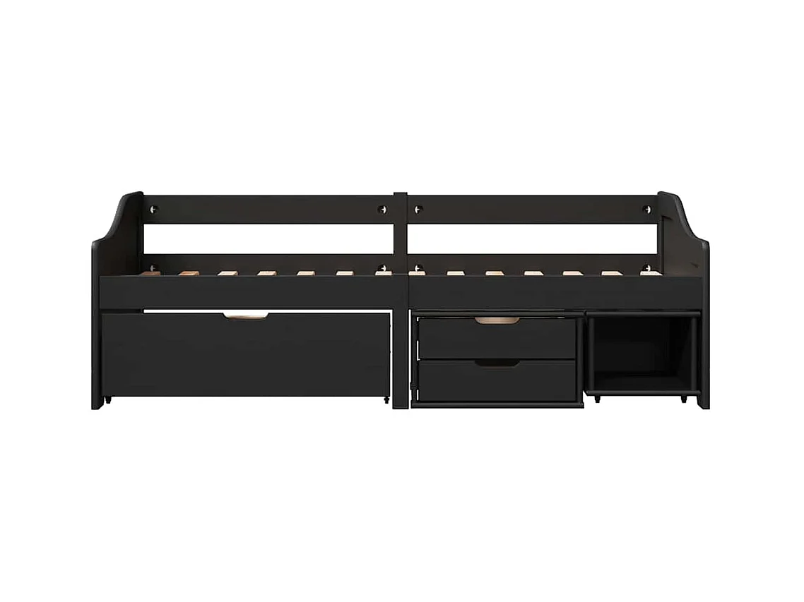 Lit de jour avec 3 tiroirs sans matelas IRUN noir 90x200 cm
