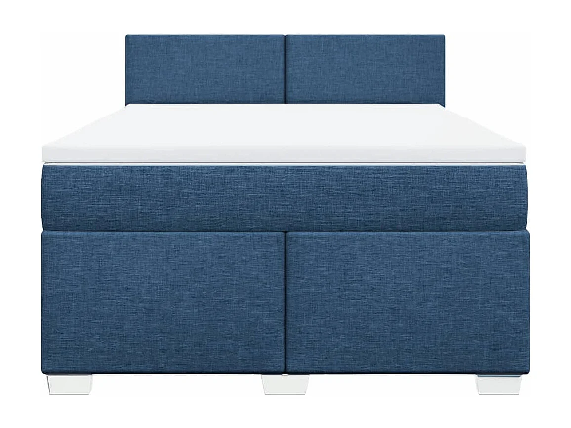 Giroletto a Molle con Materasso Blu 140x200 cm in Tessuto