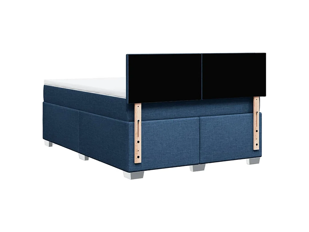 Boxspring met matras stof blauw 140x200 cm