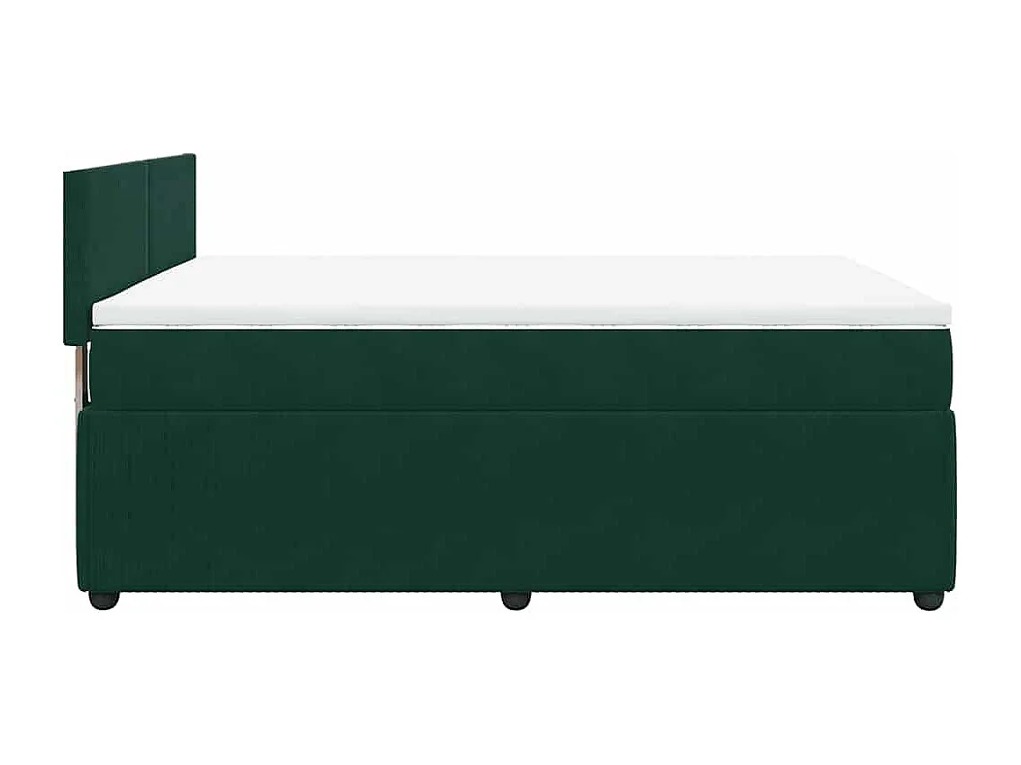 Sommier à lattes de lit et matelas Vert foncé 140x200cm Velours