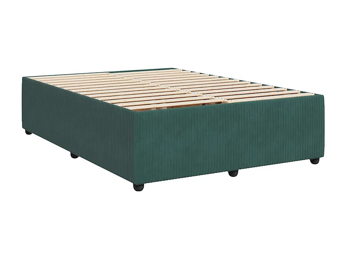 Sommier à lattes de lit et matelas Vert foncé 140x200cm Velours