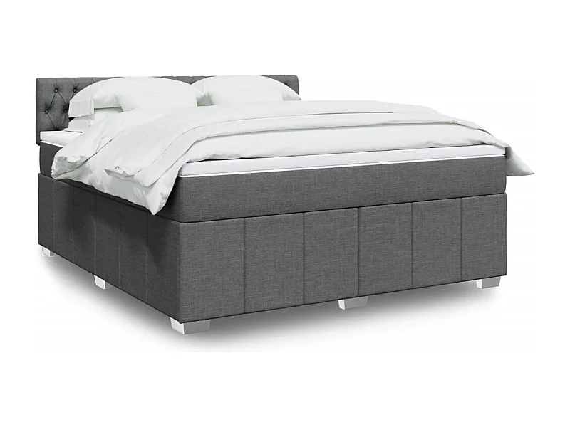 Boxspringbett mit Matratze Dunkelgrau 180x200 cm Stoff