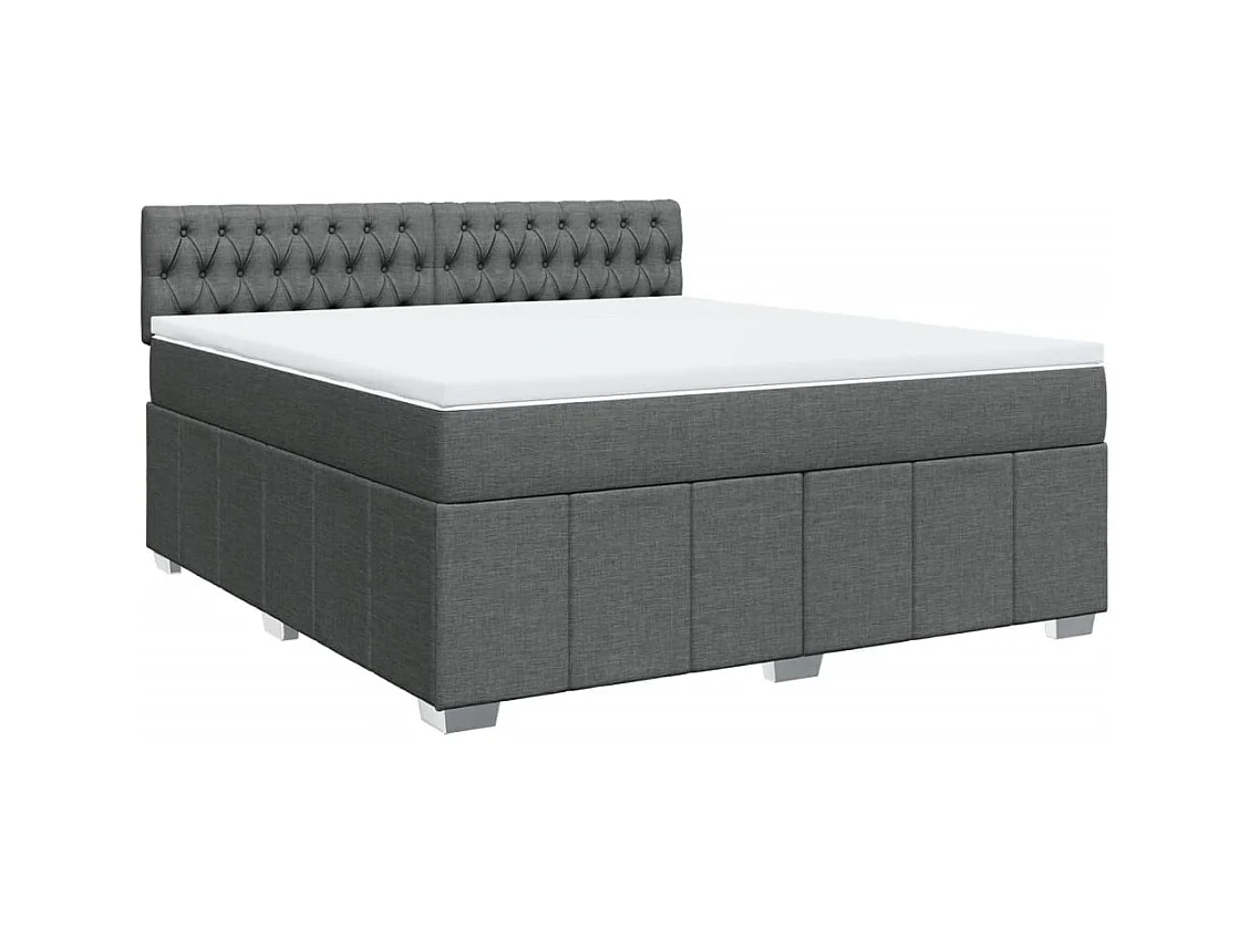 Boxspringbett mit Matratze Dunkelgrau 180x200 cm Stoff
