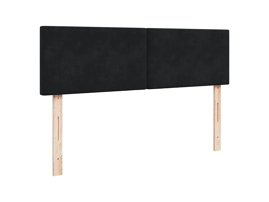 Ottoman-Bett mit Matratze & LEDs Schwarz 140x190 cm Samt