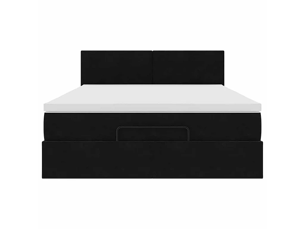 Ottoman bed met matras en LED's 140x190cm fluweel zwart