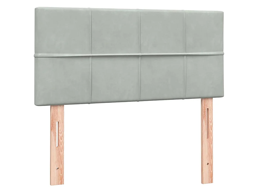 Boxspring met matras fluweel lichtgrijs 90x220 cm