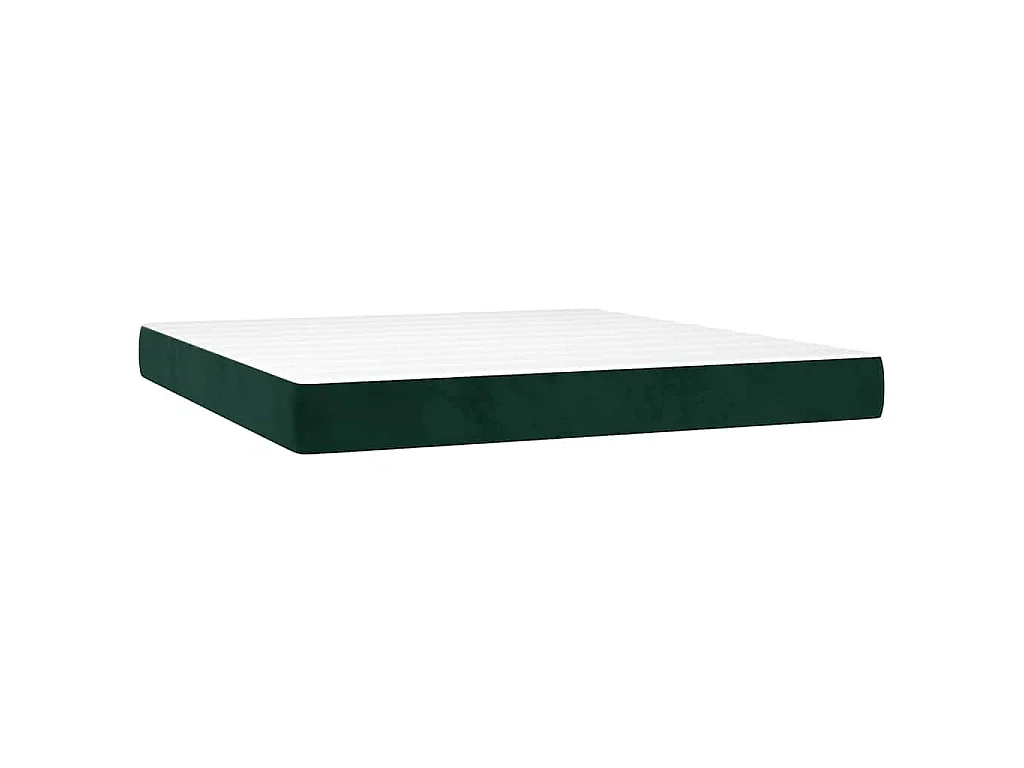 Sommier à lattes de lit et matelas Vert foncé 160x200cm Velours