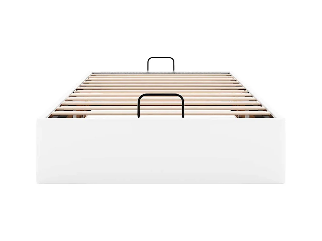 Cadre de lit ottoman sans matelas blanc 90x200 cm similicuir
