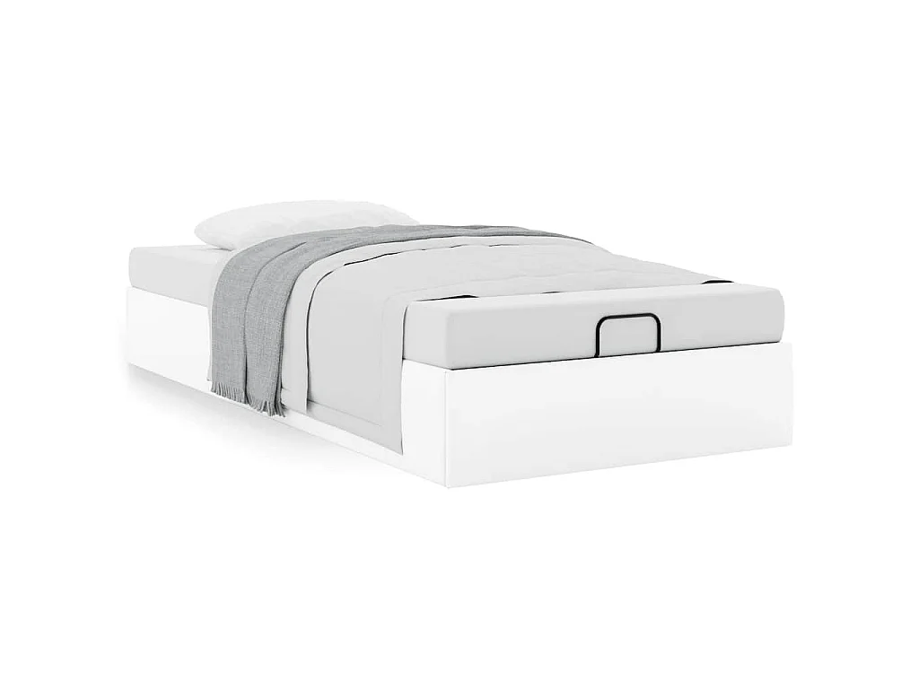 Estructura de cama otomana sin colchón blanco 90x200 cm