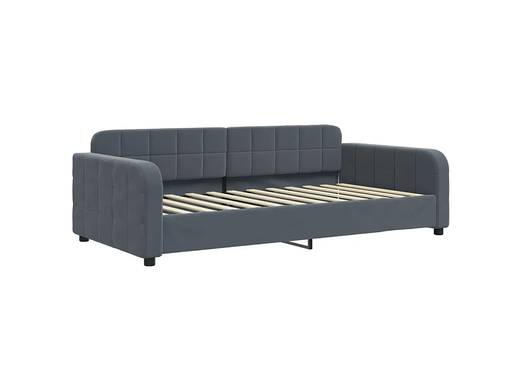 Divano Letto Estraibile Materassi Grigio Scuro 100x200 Velluto