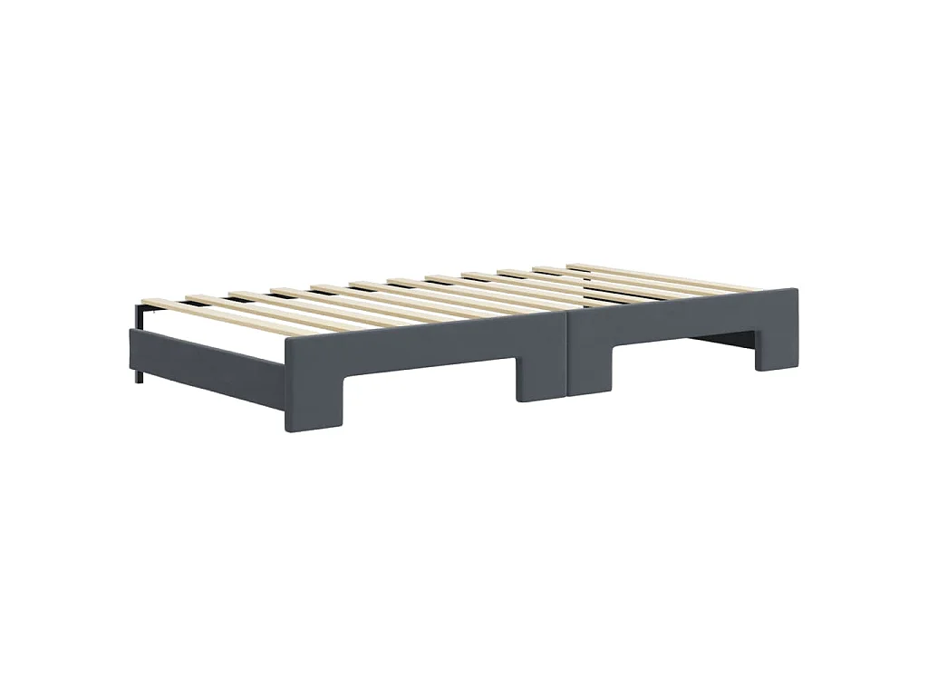 Divano Letto Estraibile Materassi Grigio Scuro 100x200 Velluto