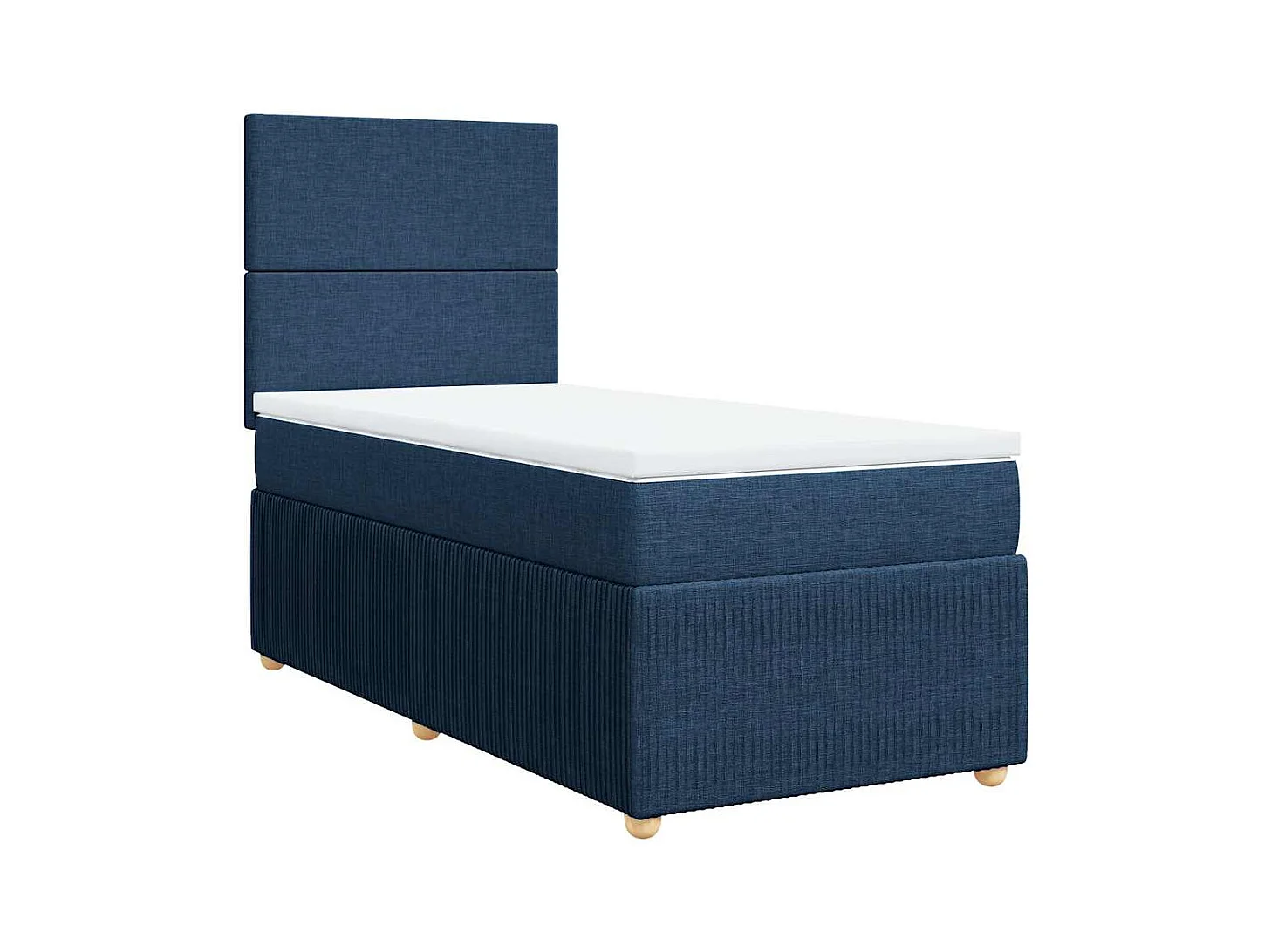 Cama com molas/colchão 90x190 cm tecido azul