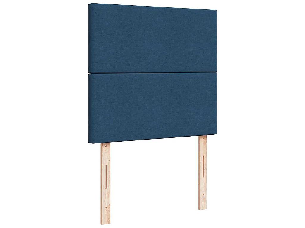 Cama box spring con colchón tela azul 90x190 cm