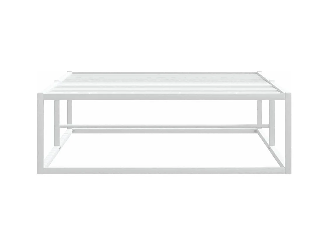 Cadre de lit sans matelas blanc 90x200 cm métal