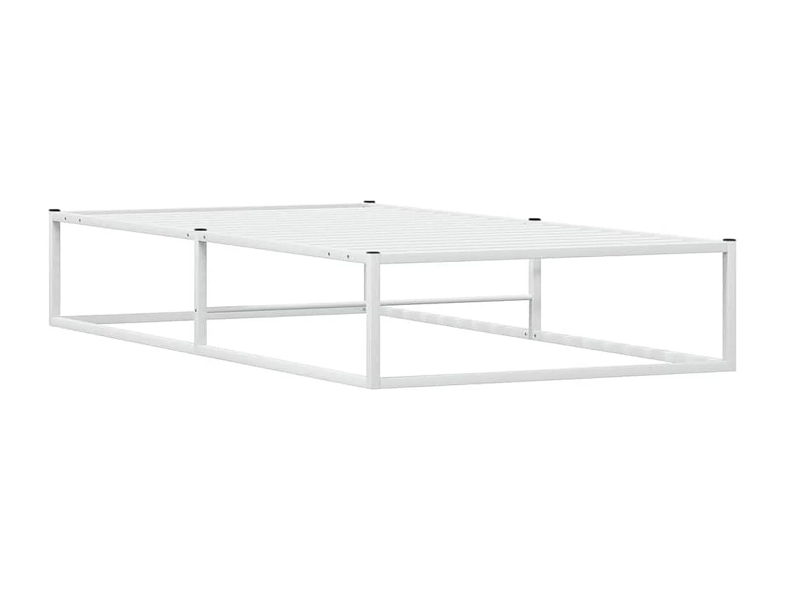 Cadre de lit sans matelas blanc 90x200 cm métal