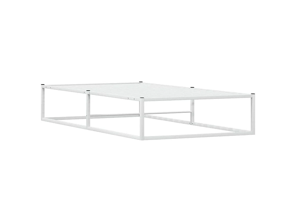 Cadre de lit sans matelas blanc 90x200 cm métal