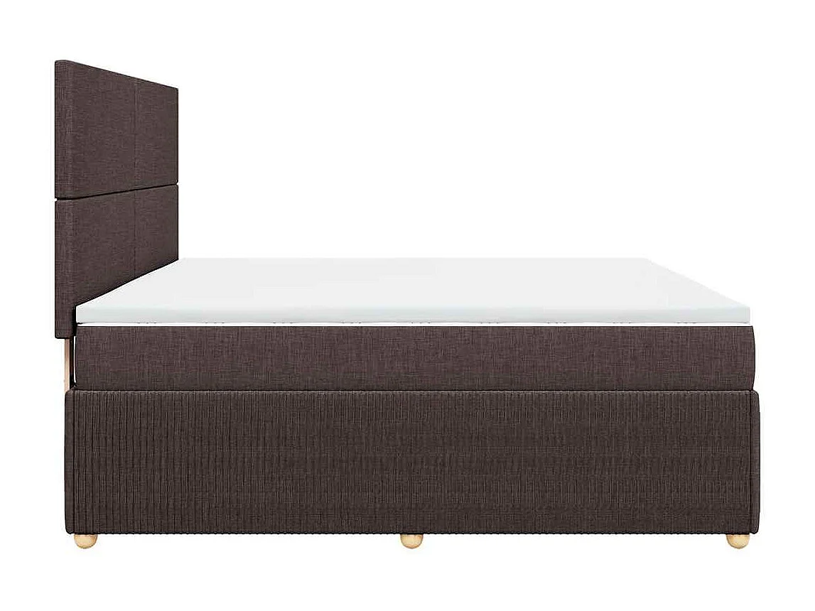 Boxspringbett mit Matratze Dunkelbraun 180x200 cm Stoff