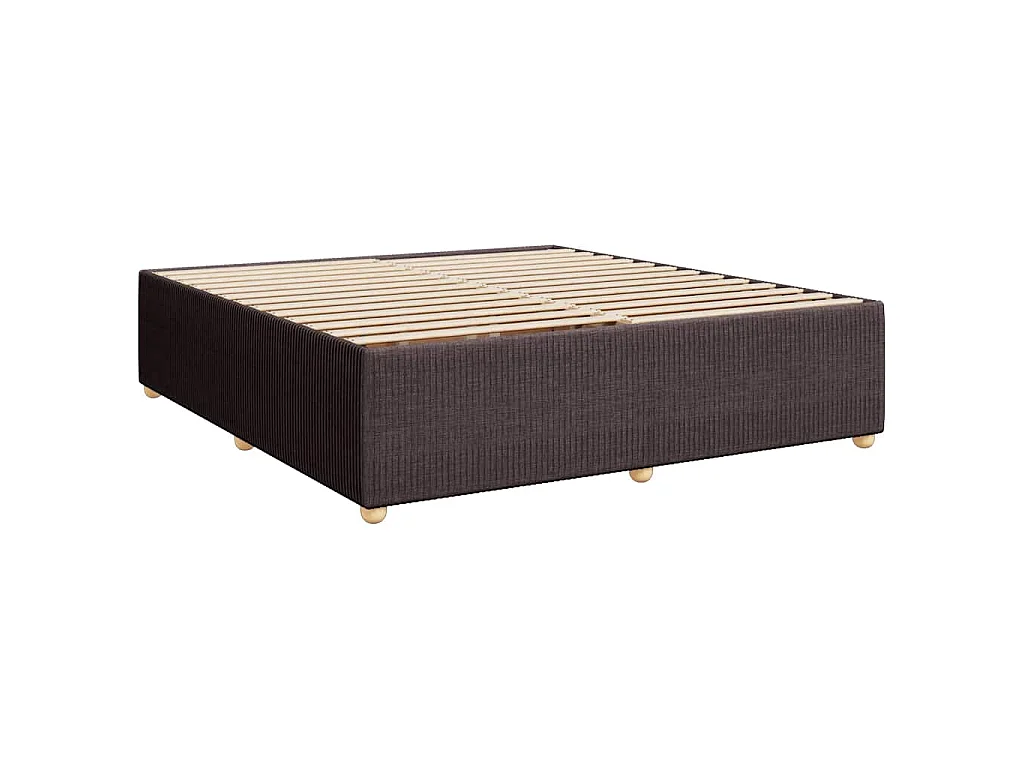 Cama box spring con colchón tela marrón oscuro 180x200 cm