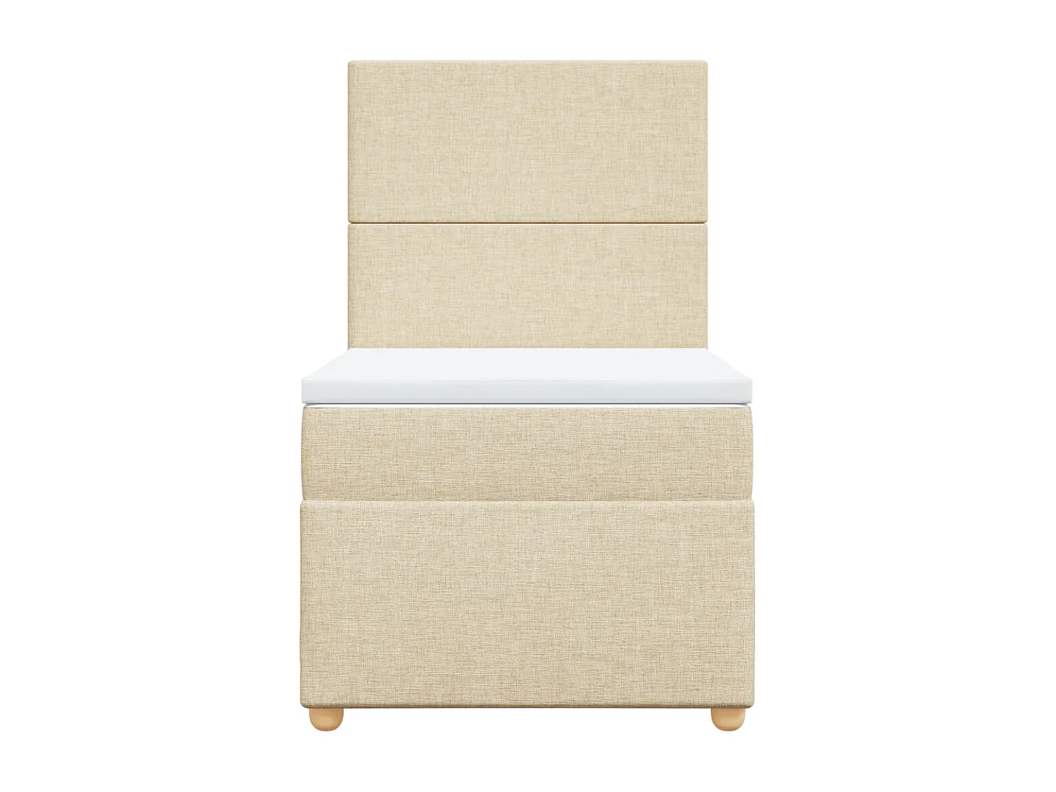 Boxspring met matras stof crèmekleurig 90x200 cm