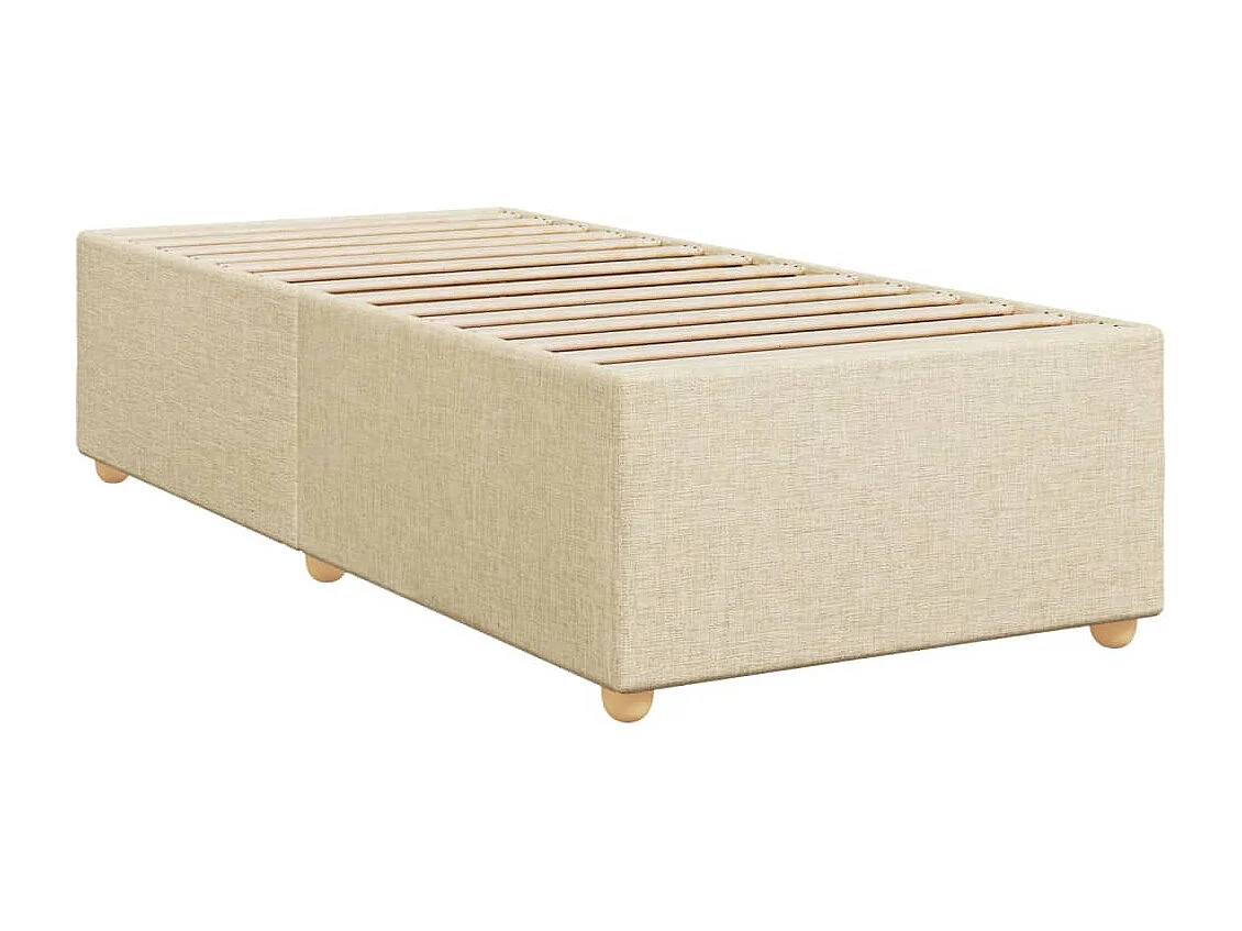 Boxspring met matras stof crèmekleurig 90x200 cm