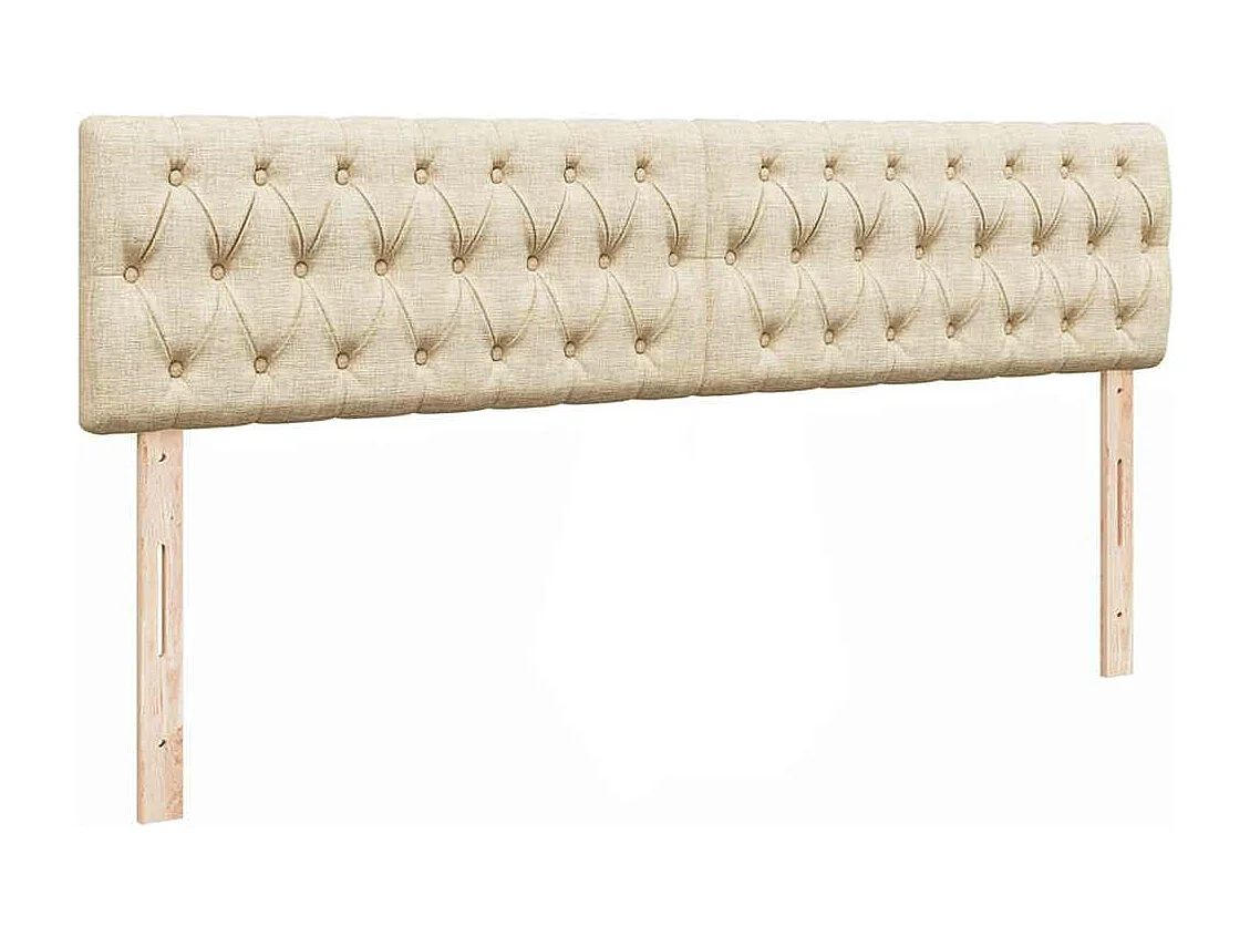Ottoman bed met matrassen en LED's 180x200cm stof crèmekleurig