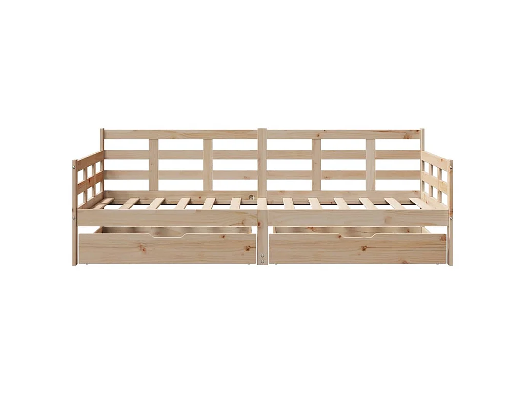 Dormeuse con Cassetti 90x190 cm in Legno Massello Pino