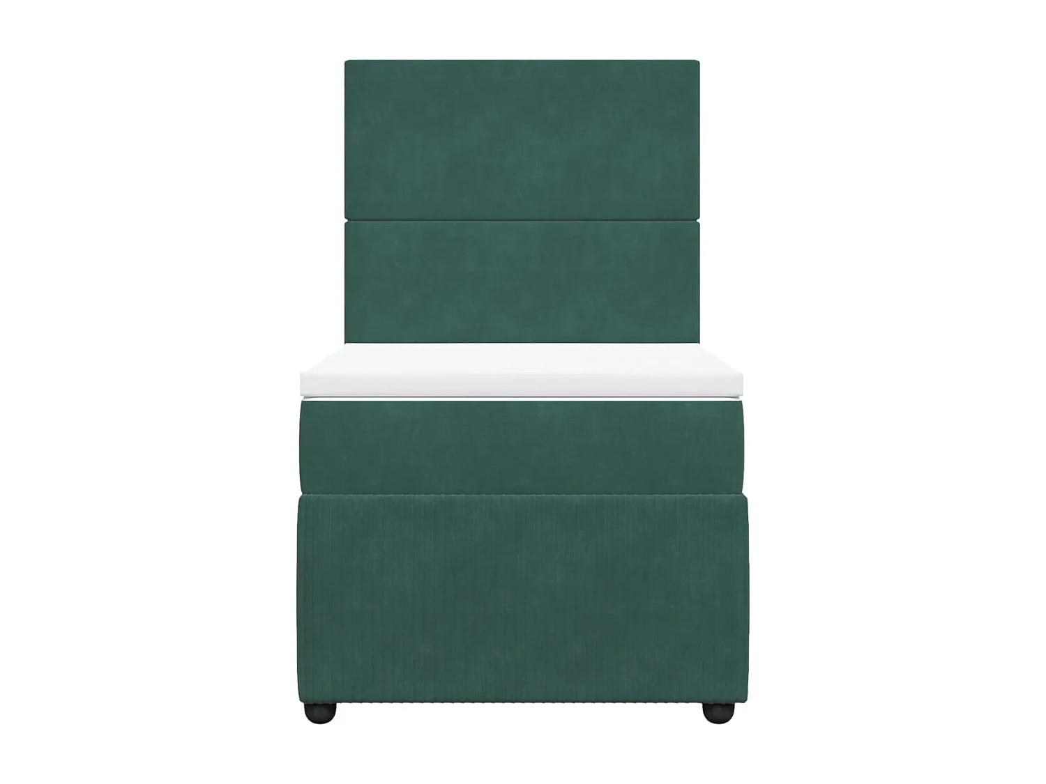 Boxspringbett mit Matratze Dunkelgrün 90x190 cm Samt