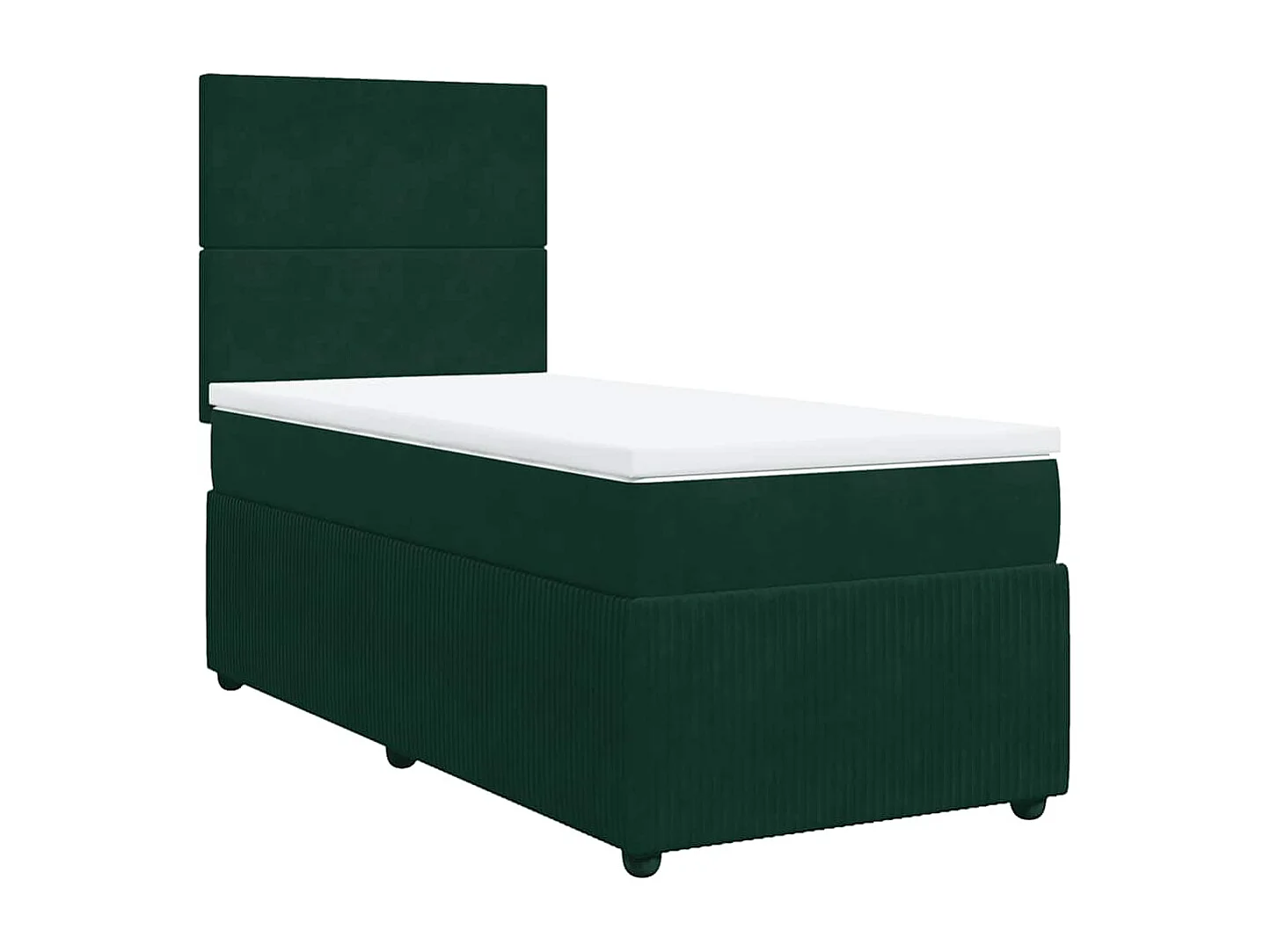 Boxspringbett mit Matratze Dunkelgrün 90x190 cm Samt