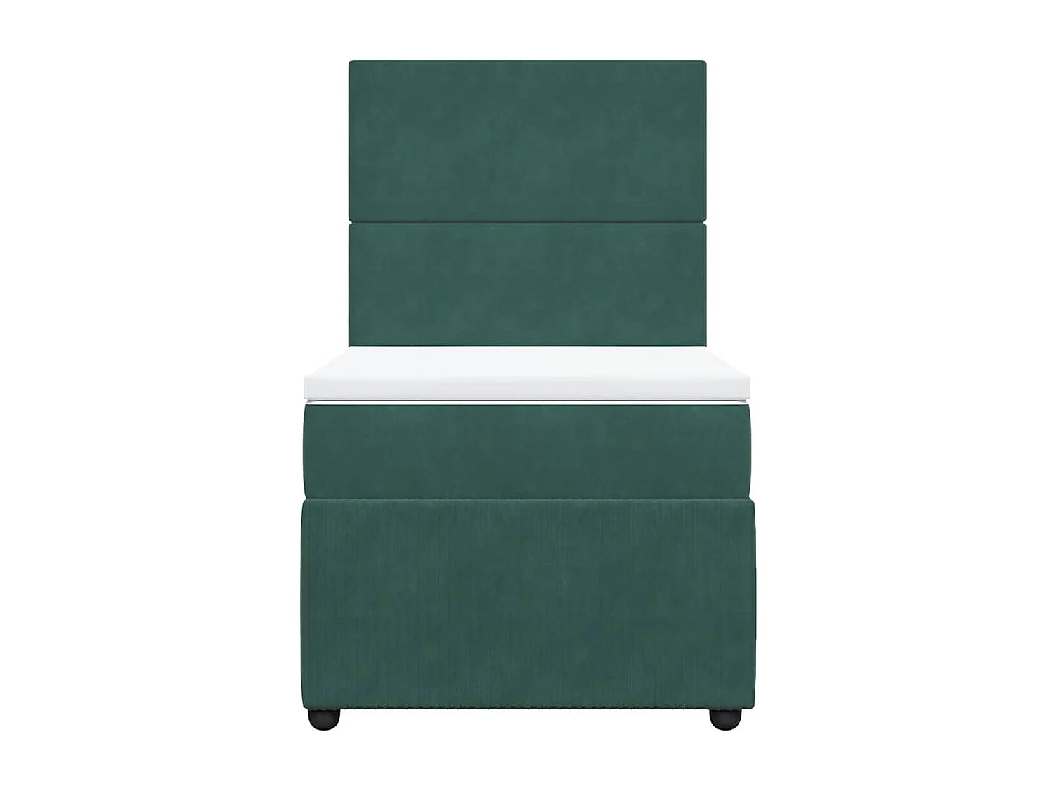 Boxspringbett mit Matratze Dunkelgrün 90x190 cm Samt