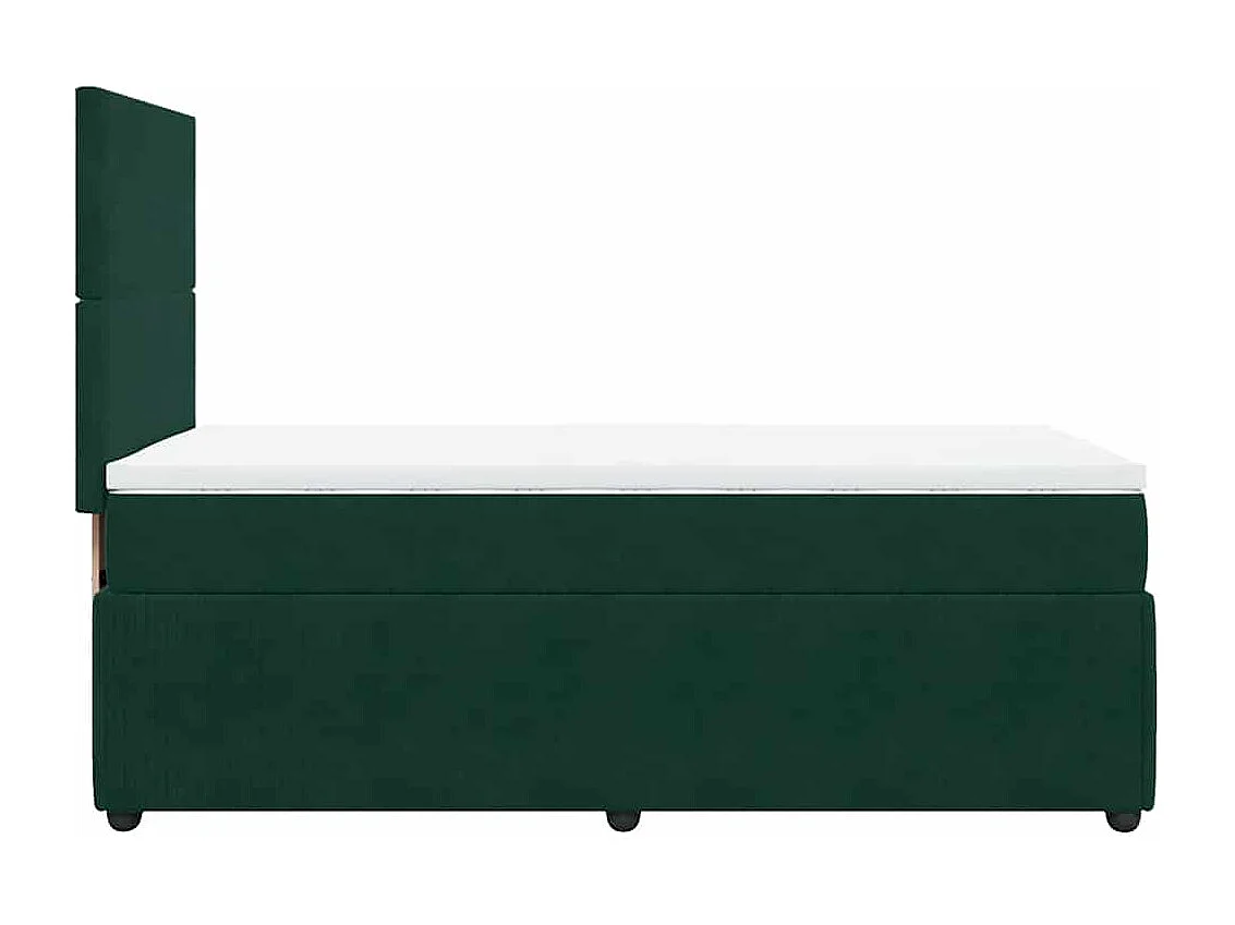 Boxspringbett mit Matratze Dunkelgrün 90x190 cm Samt