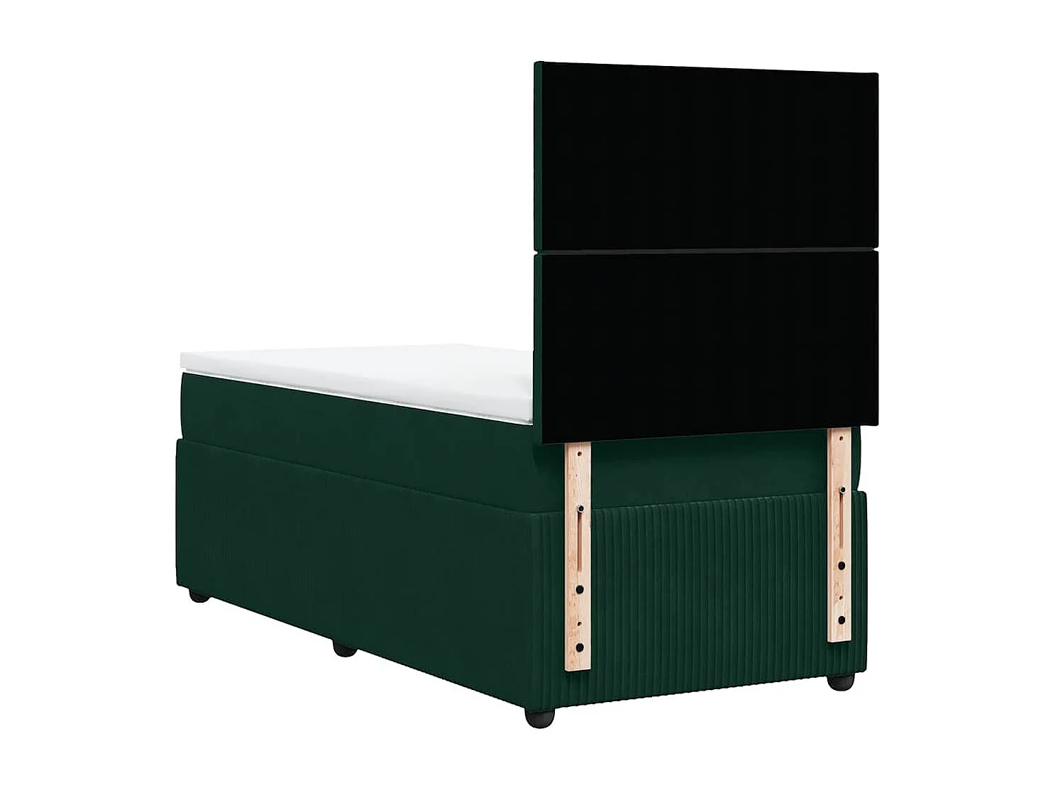 Boxspringbett mit Matratze Dunkelgrün 90x190 cm Samt