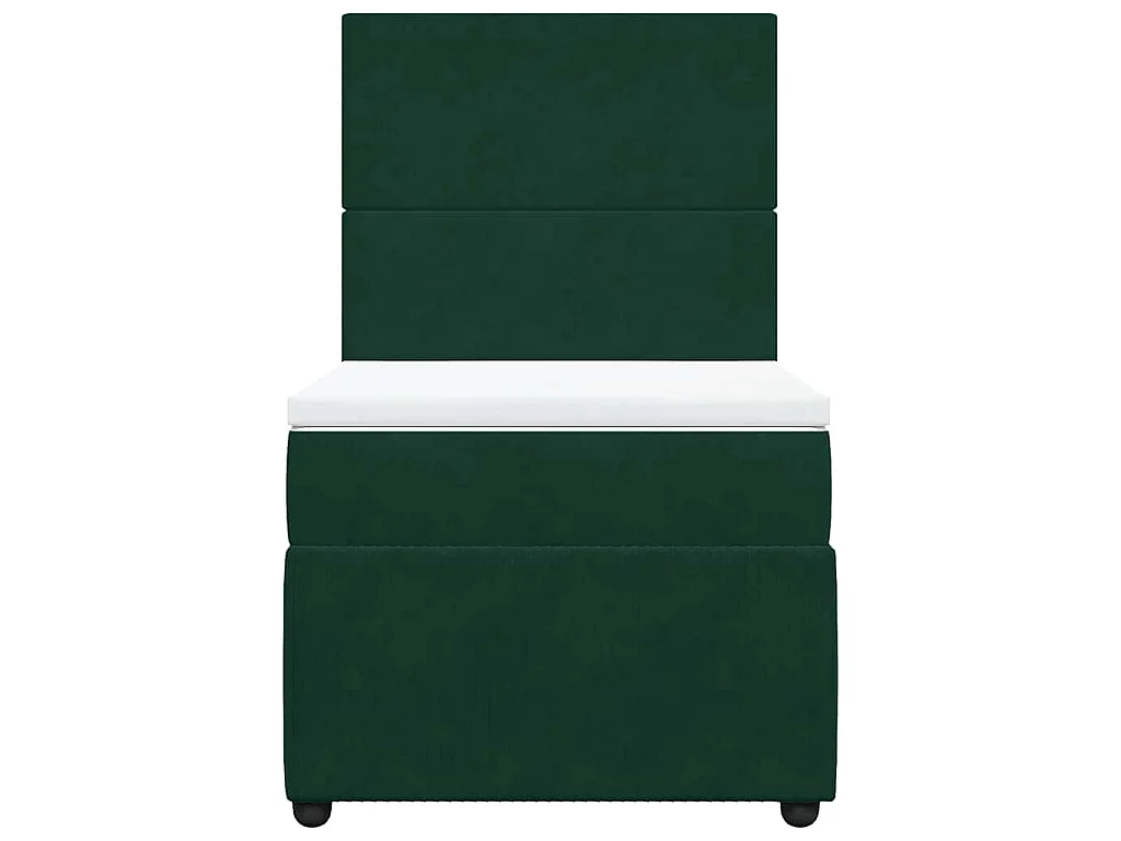 Boxspring met matras fluweel donkergroen 90x190 cm