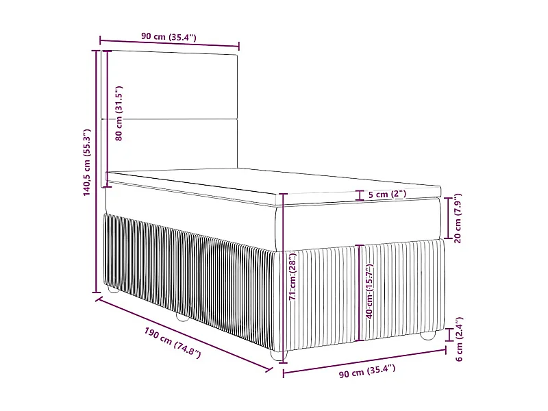 Sommier à lattes de lit avec matelas Vert foncé 90x190 cm