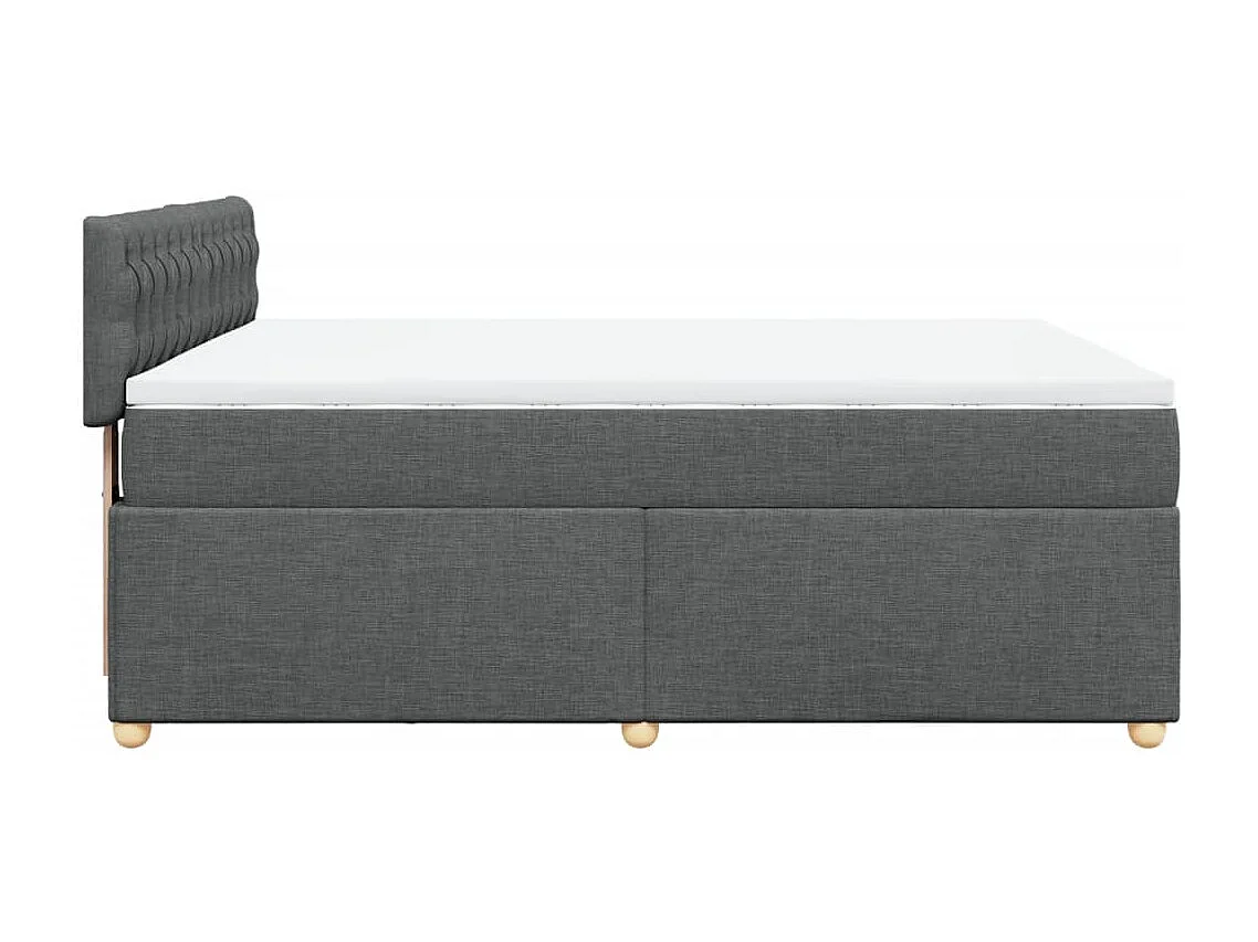 Sommier à lattes de lit avec matelas Gris foncé 140x190cm Tissu