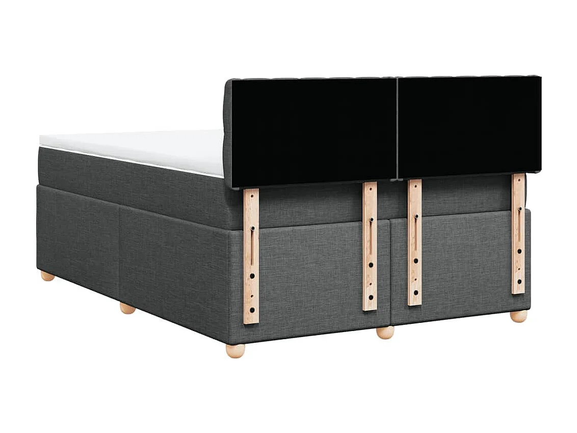Sommier à lattes de lit avec matelas Gris foncé 140x190cm Tissu