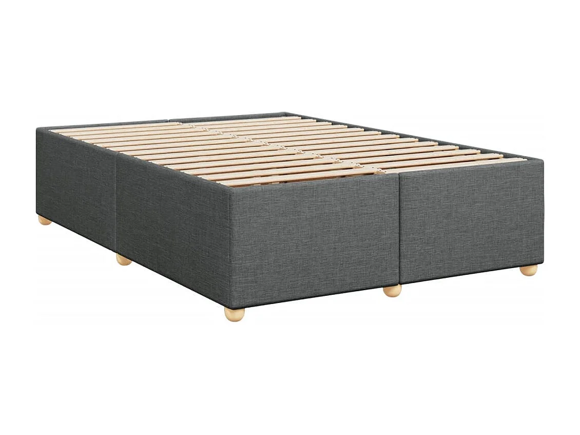 Sommier à lattes de lit avec matelas Gris foncé 140x190cm Tissu