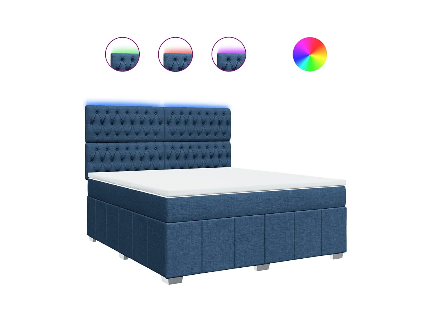 Boxspring met matras stof blauw 180x200 cm