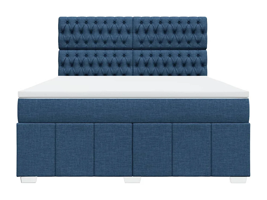 Boxspring met matras stof blauw 180x200 cm