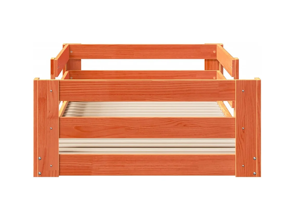 Bedframe zonder matras massief grenenhout wasbruin 100x200 cm