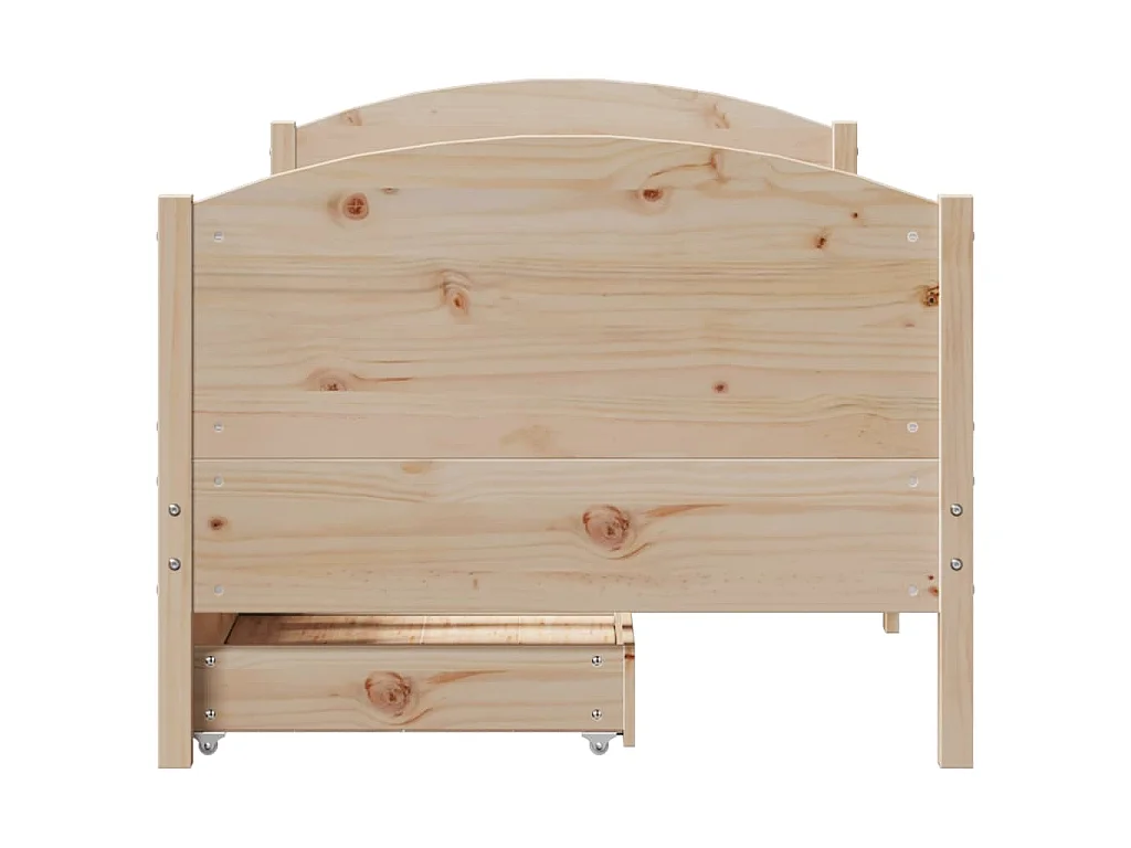 Letto senza Materasso 90x190 cm in Legno Massello di Pino
