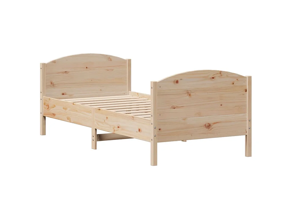 Letto senza Materasso 90x190 cm in Legno Massello di Pino