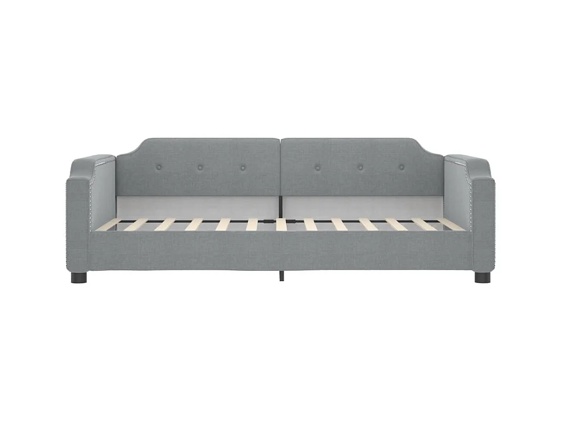 Lit de jour avec matelas gris clair 100x200 cm tissu