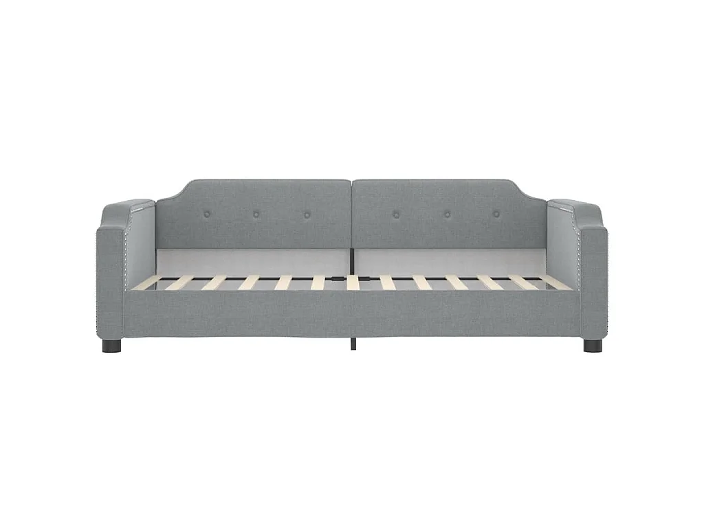 Lit de jour avec matelas gris clair 100x200 cm tissu