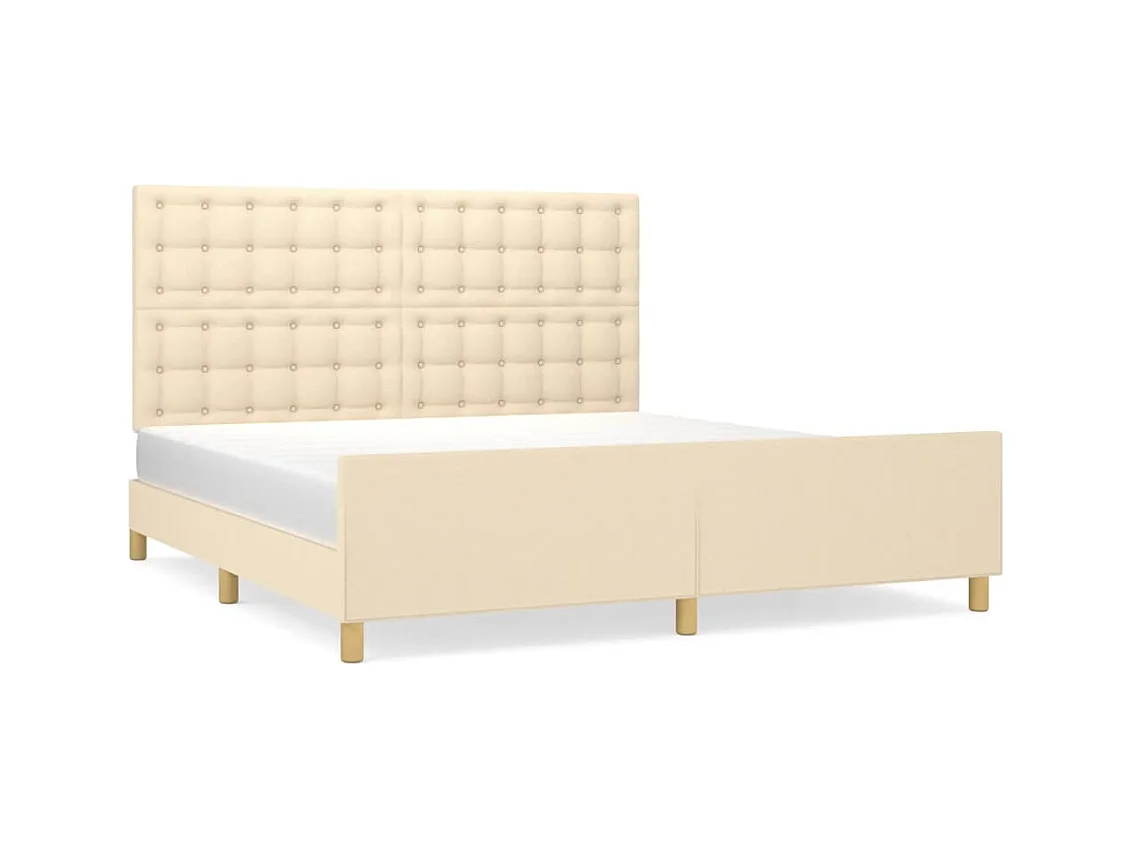 Bettgestell ohne Matratze Creme 160x200 cm Stoff