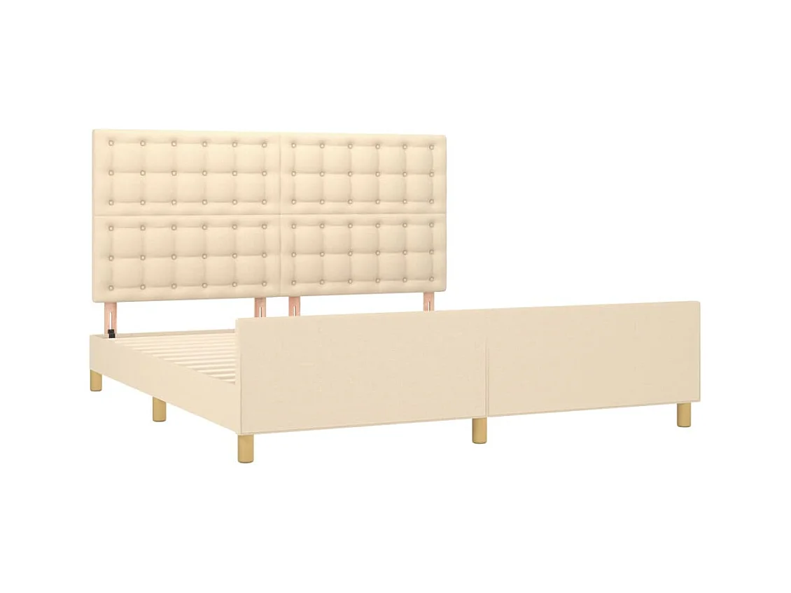 Bettgestell ohne Matratze Creme 160x200 cm Stoff