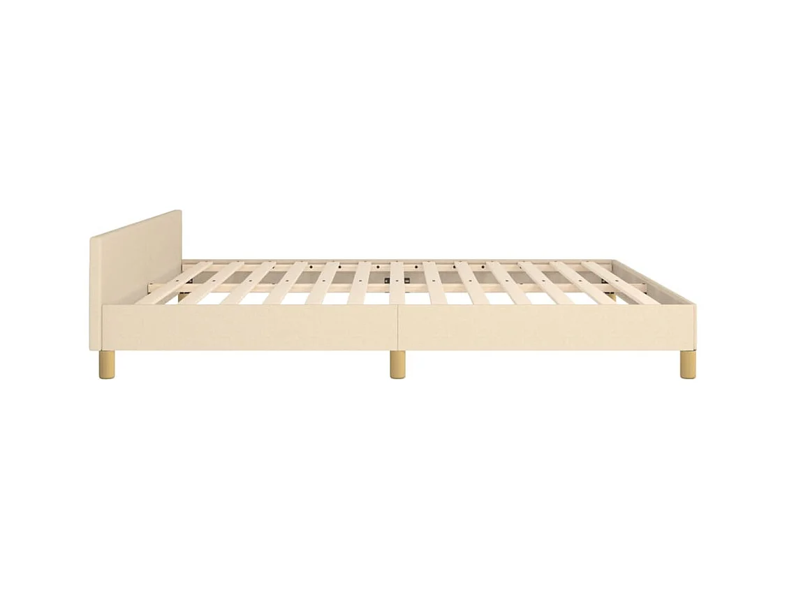 Bettgestell ohne Matratze Creme 160x200 cm Stoff
