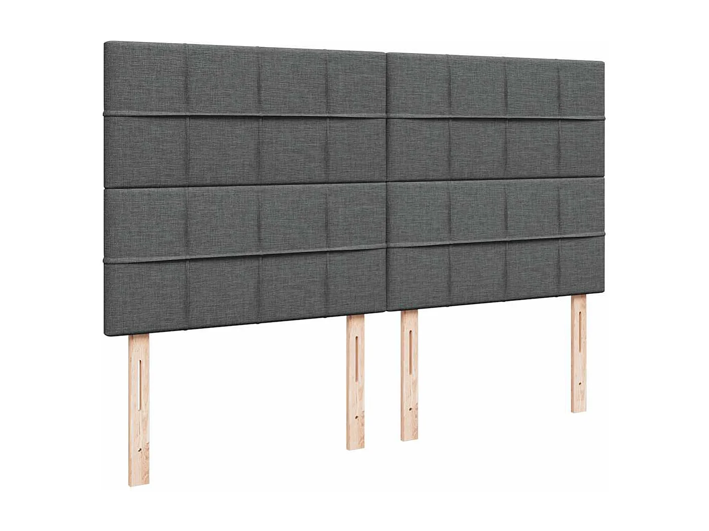 Cadre de lit ottoman avec matelas gris foncé 160x200cm tissu