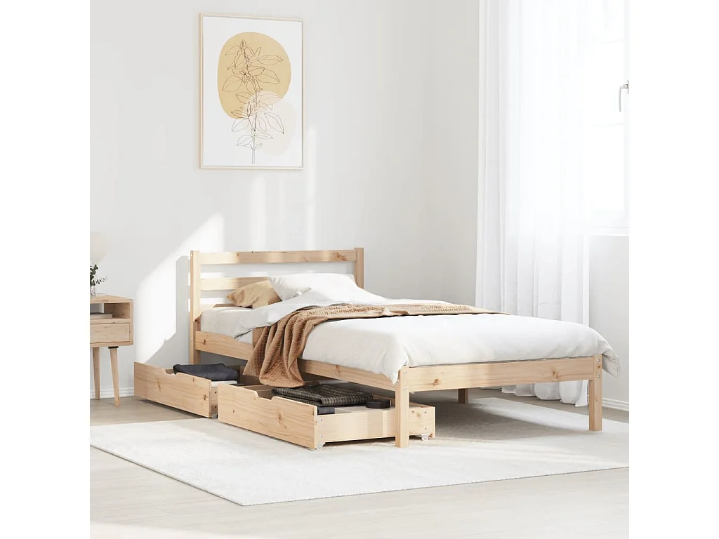 Bedframe zonder matras massief grenenhout 90x200 cm