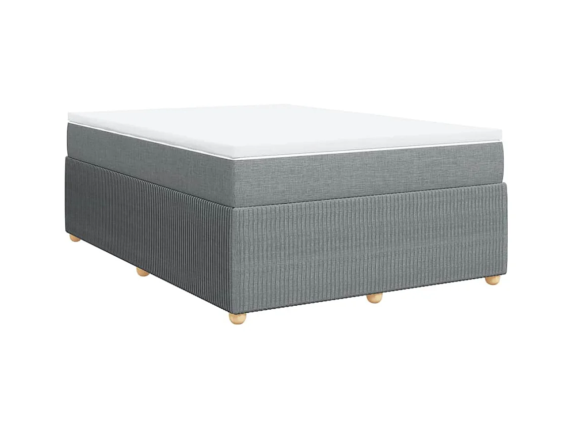 Sommier à lattes de lit avec matelas Gris clair 140x190cm Tissu