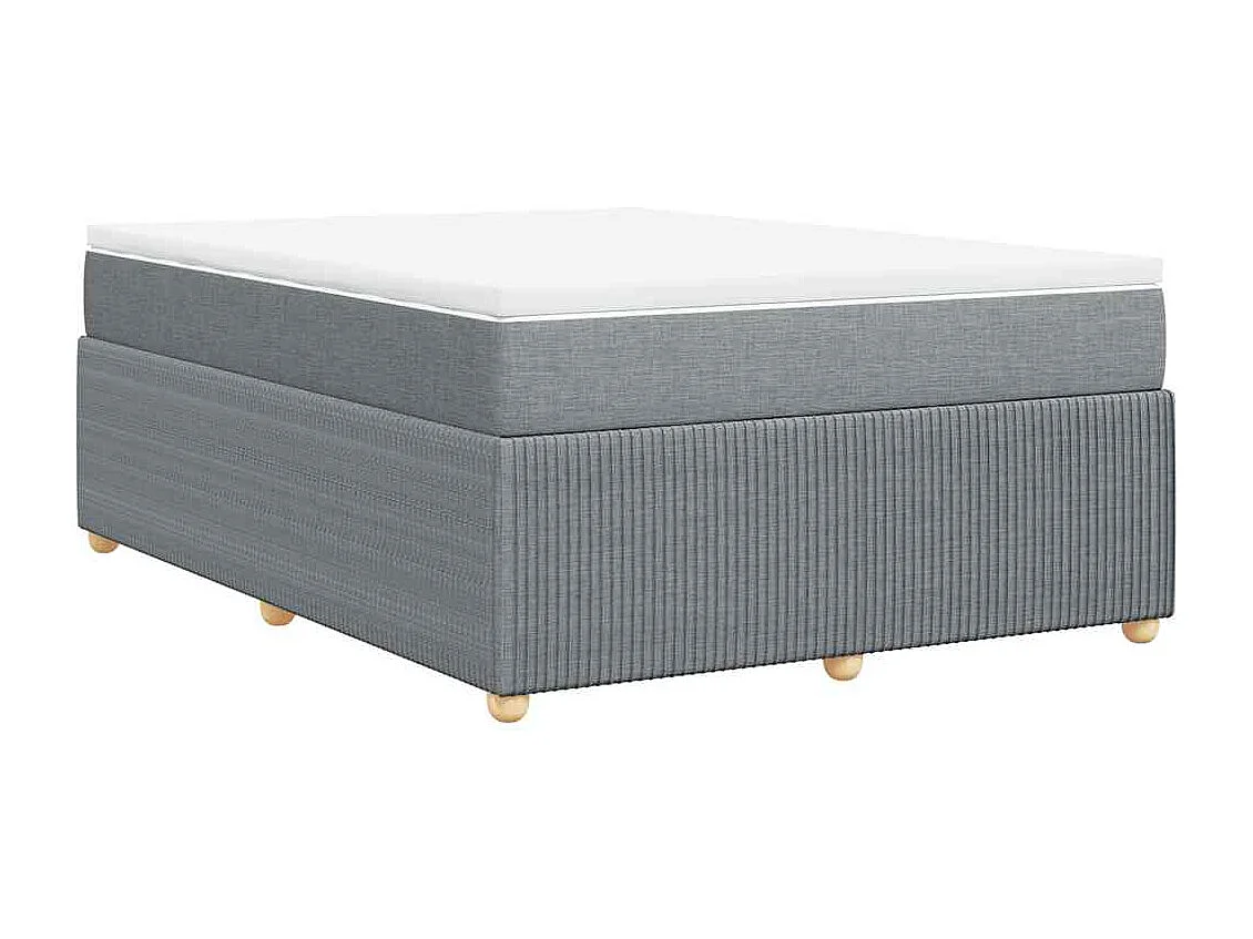 Sommier à lattes de lit avec matelas Gris clair 140x190cm Tissu